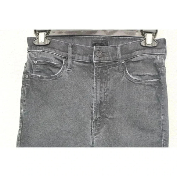 Mother Black Denim Jeans Stunner Zip Ankle Step Fray-Size 25-Pockets - Picture 3 of 10